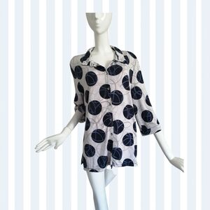 Chic Black and White Button Down Shirt